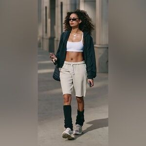 NWT FREE PEOPLE MOVEMENT FOR THE WIN LONG SHORTS OATMEAL HEATHER